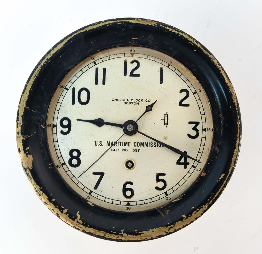 CHELSEA WWII BRASS SHIPS DECK CLOCK (1 of 4)