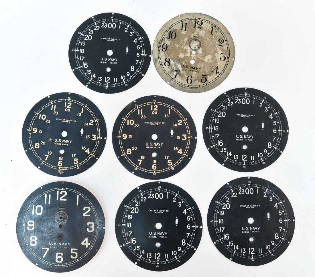 GROUPING OF CHELSEA US NAVY SHIPS CLOCK DIALS (1 of 6)