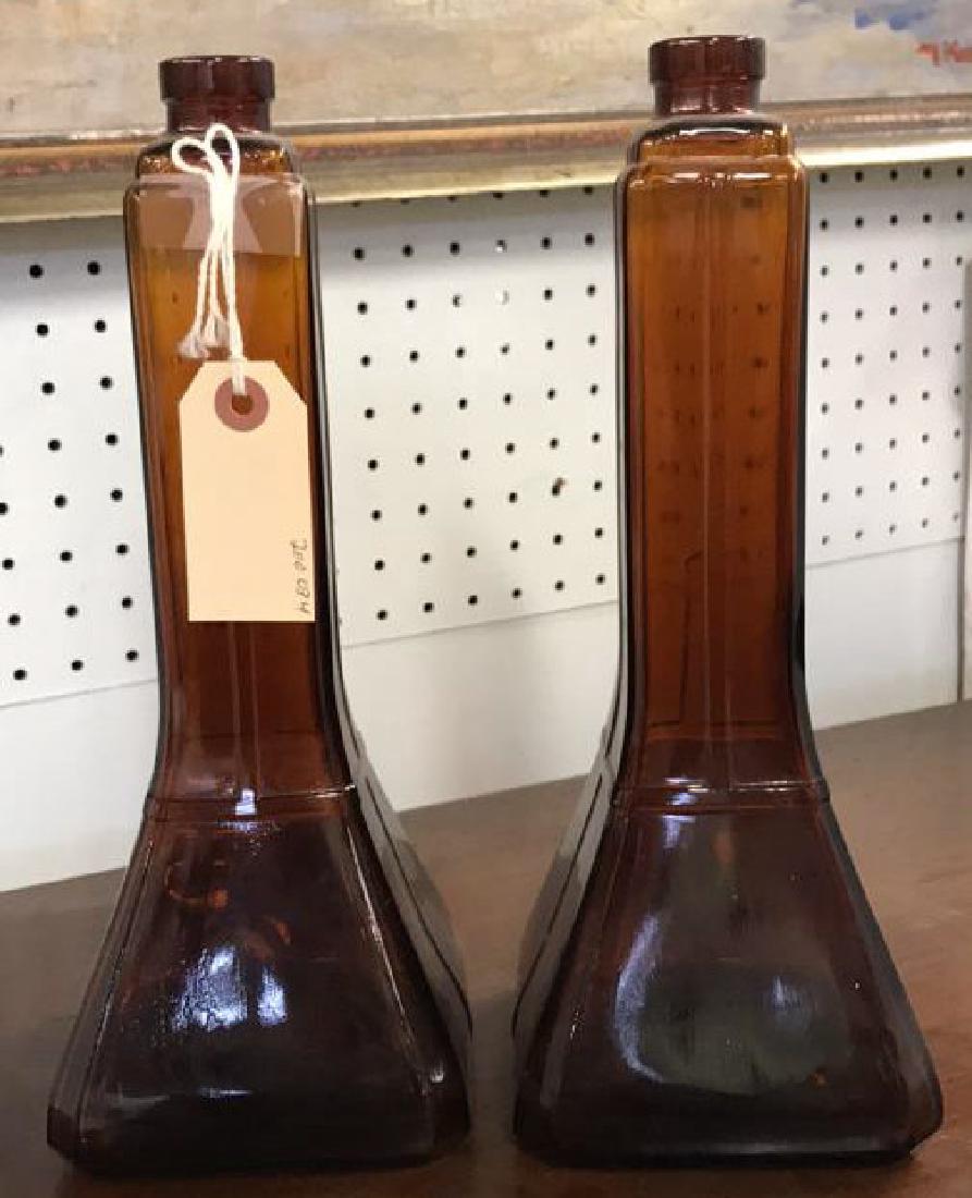 PAIR OF ANTIQUE BLOWN MOLD GLASS BOTTLES (1 of 6)