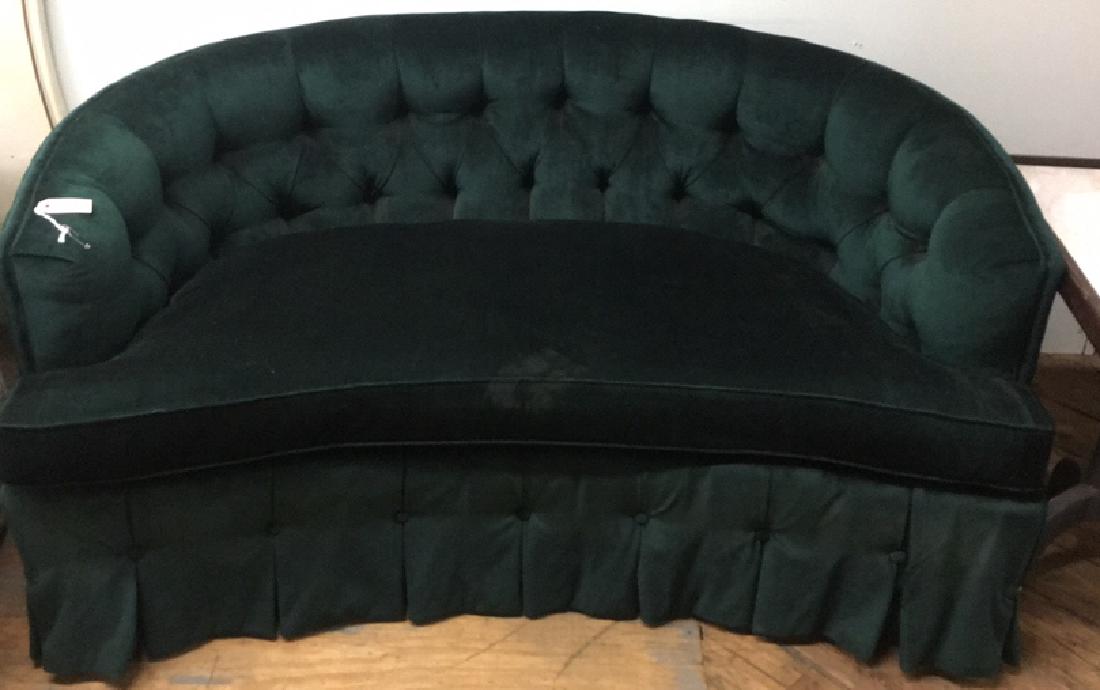 GREEN BARREL SHAPE TUFTED SOFA (1 of 5)