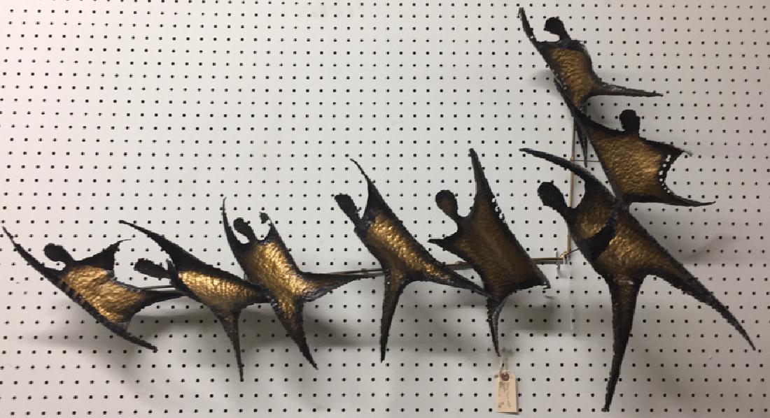 MID-CENTURY BRUTALIST WALL SCULPTURE: Dimensions: H 26" x W 47" x D 10.75" Condition: No issues to note.