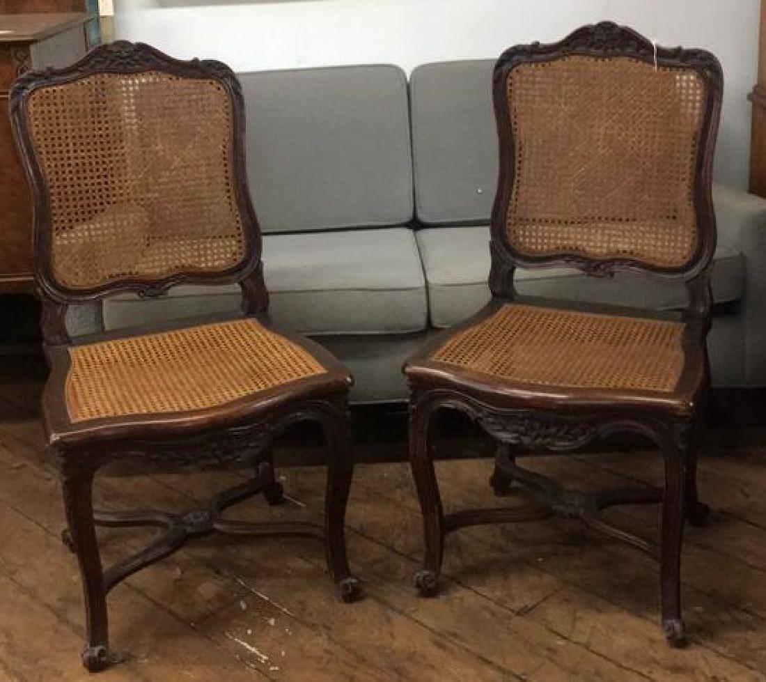 PAIR OF VINTAGE FRENCH CANED CHAIRS (1 of 7)