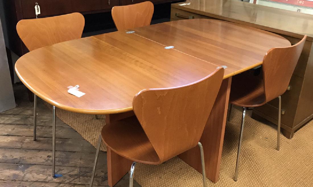 FLIP TOP DANISH DINING TABLE W/ (4) CHAIRS (1 of 5)