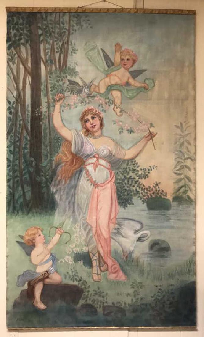 VINTAGE PAINTED TAPESTRY (1 of 5)