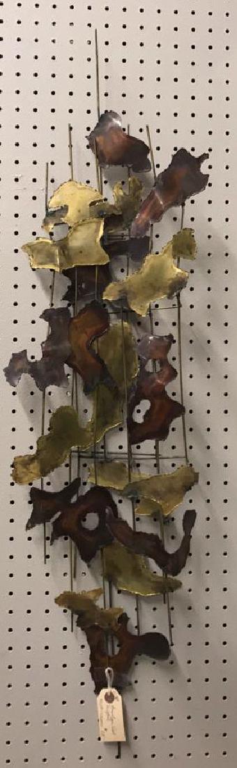 MID CENTURY BRUTALIST WALL SCULPTURE: Dimensions: H 39.75" x W 11.5" x D 4.75" Condition: Some patina.