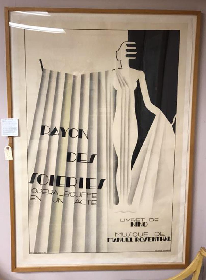 MAURICE DUFRENE FRENCH POSTER: Dimensions: (Frame) H 51.5" x W 36" (Sight) H 49" x W 33" Condition: No issues to note.