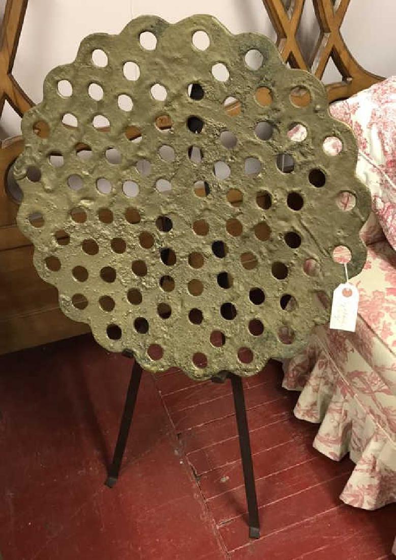 PIERCED BRASS SCULPTURE ON STAND (1 of 4)