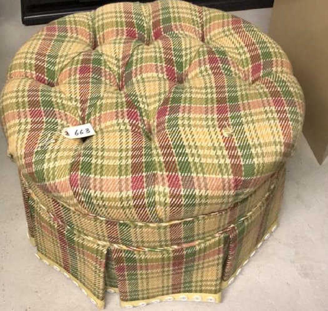 PLAID UPHOLSTERED OTTOMAN (1 of 5)