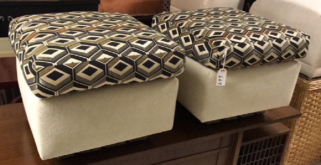 PAIR OF MID CENTURY OTTOMANS (1 of 5)