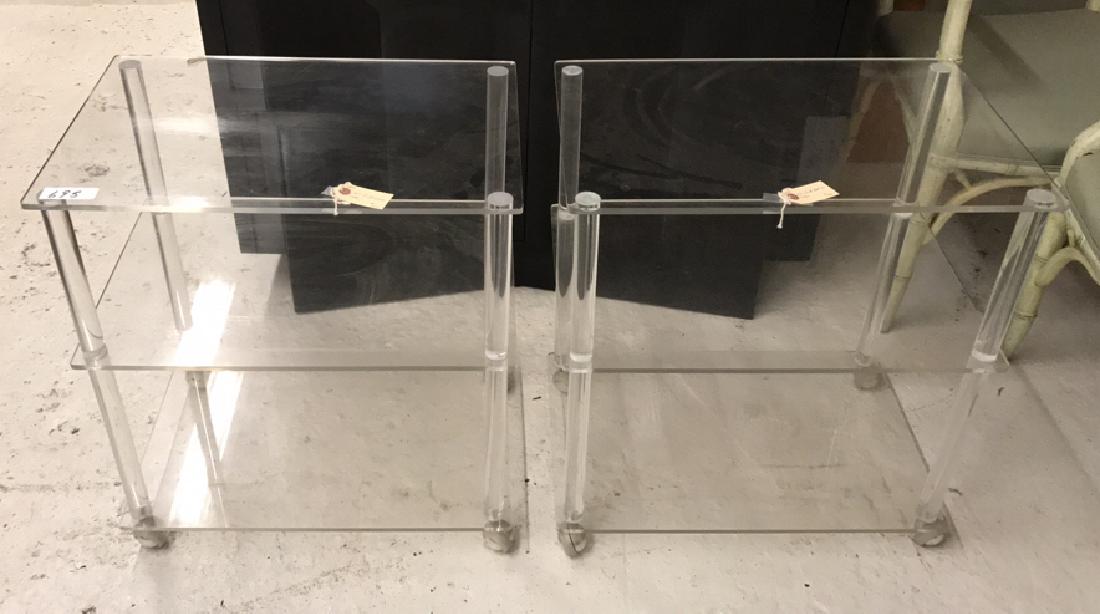 TWO LUCITE SIDE TABLES (1 of 6)
