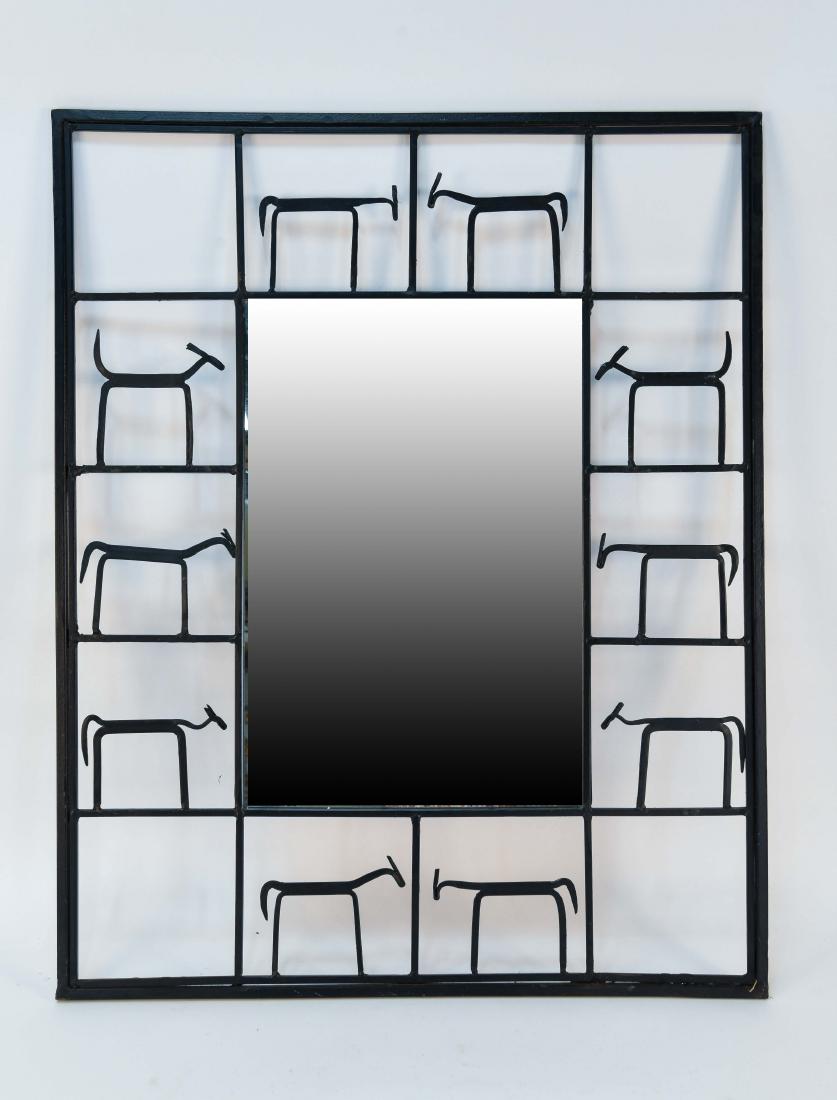 GIACOMETTI STYLE IRON MIRROR (1 of 7)