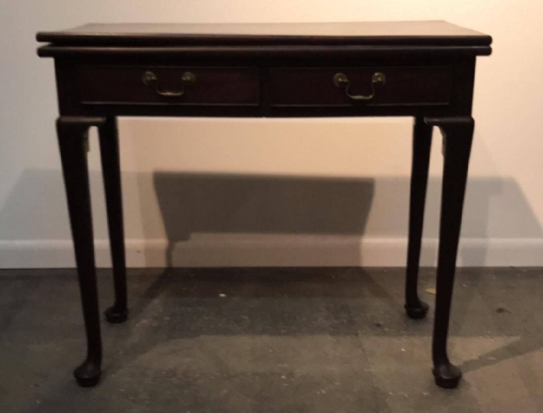 GEORGE III MAHOGANY TWO DRAWER GAME TABLE (1 of 3)