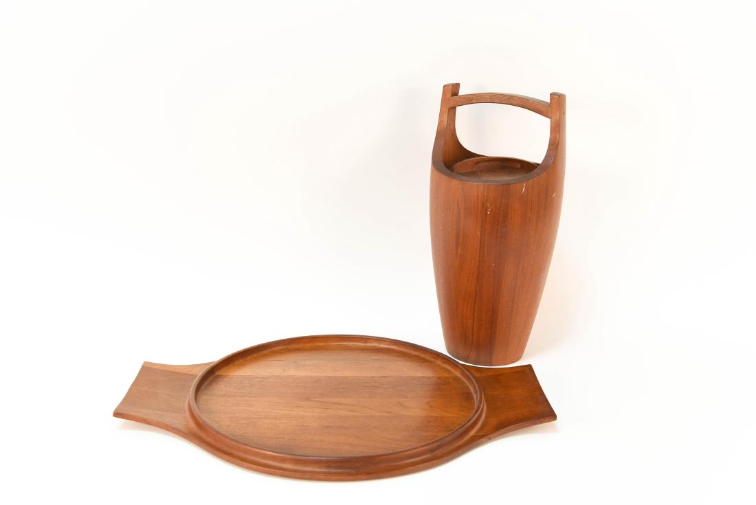 DANSK TEAK ICE BUCKET AND TRAY (1 of 8)