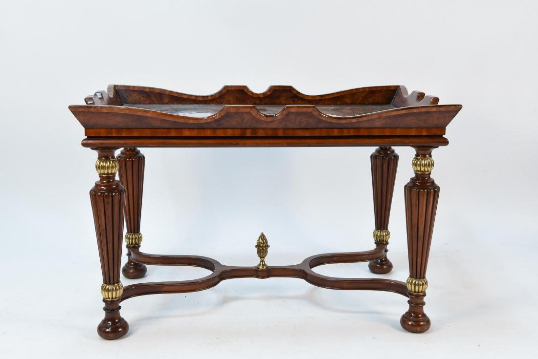 MAITLAND-SMITH VENEERED & GLASS TABLE (1 of 11)