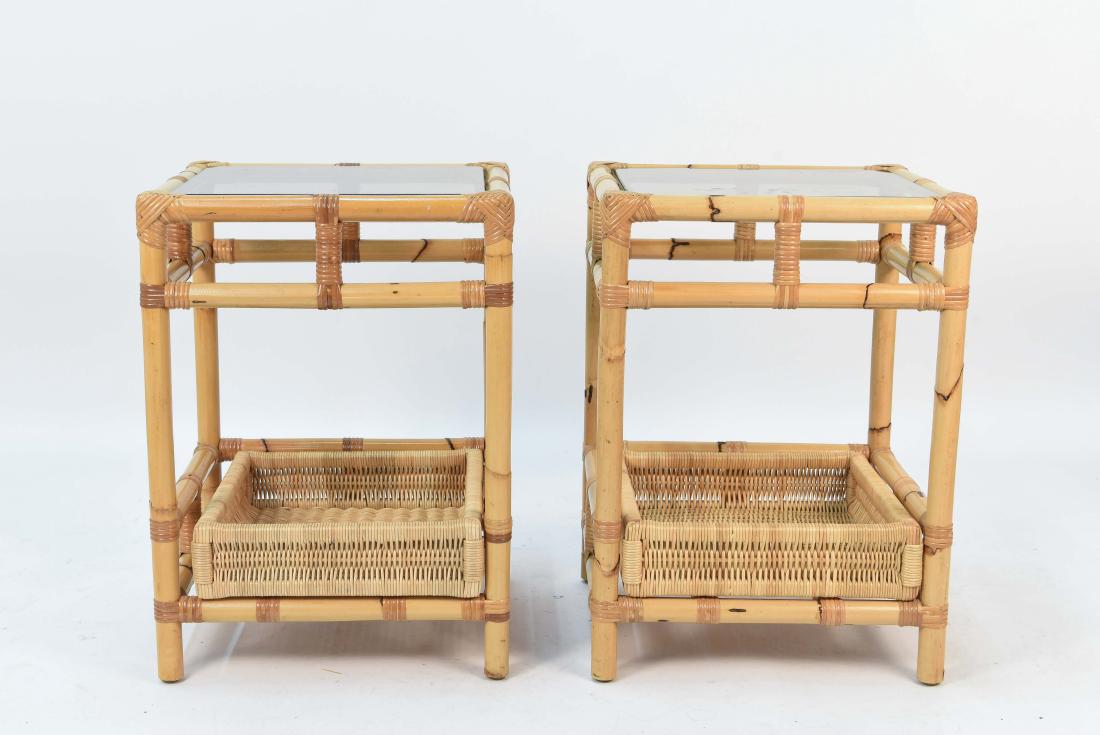 BIELECKY BROTHERS RATTAN END TABLES (1 of 9)