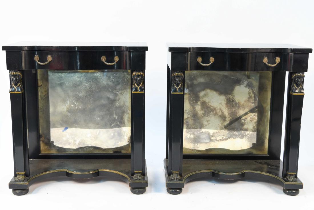 PAIR OF HOLLYWOOD REGENCY MIRRORED PIER TABLES (1 of 10)