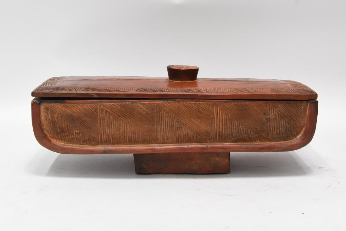 AFRICAN MANCALA GAME: Dimensions: H 7" x W 18.5" Condition: Light wear consistent with use.