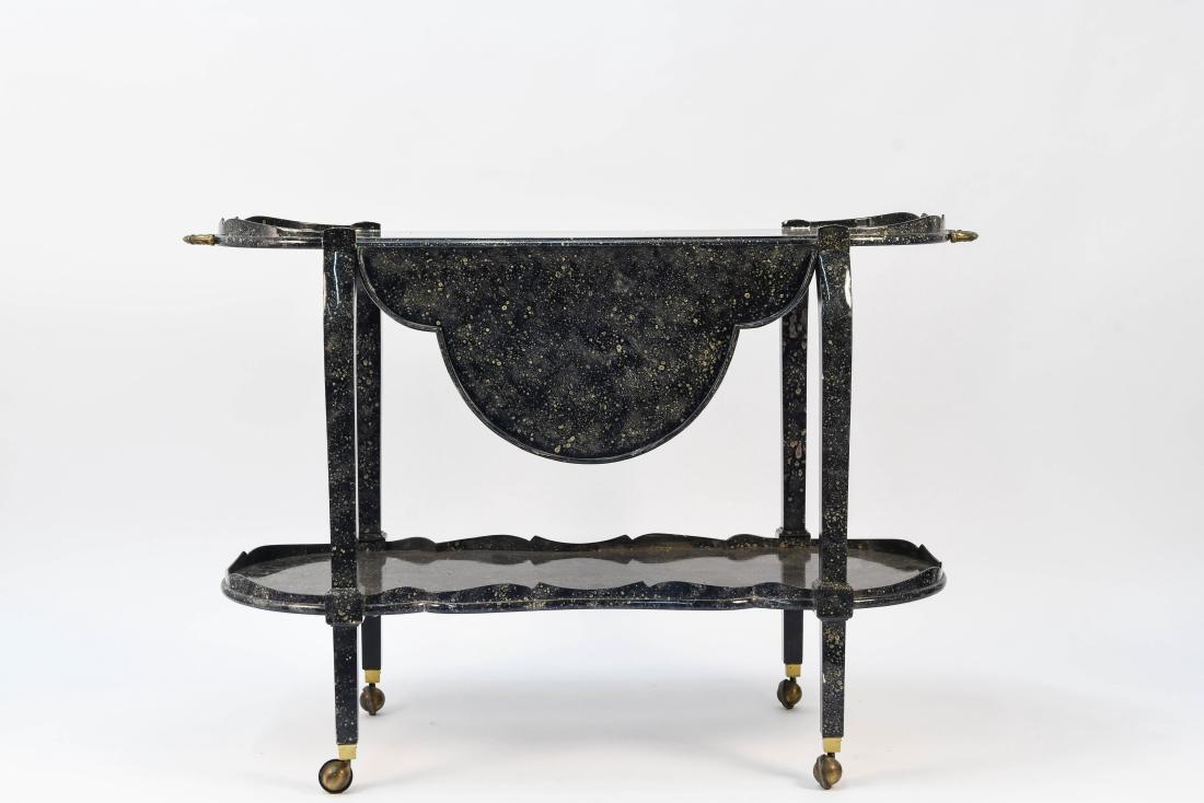 FAUX PAINTED SHAGREEN BAR CART (1 of 10)