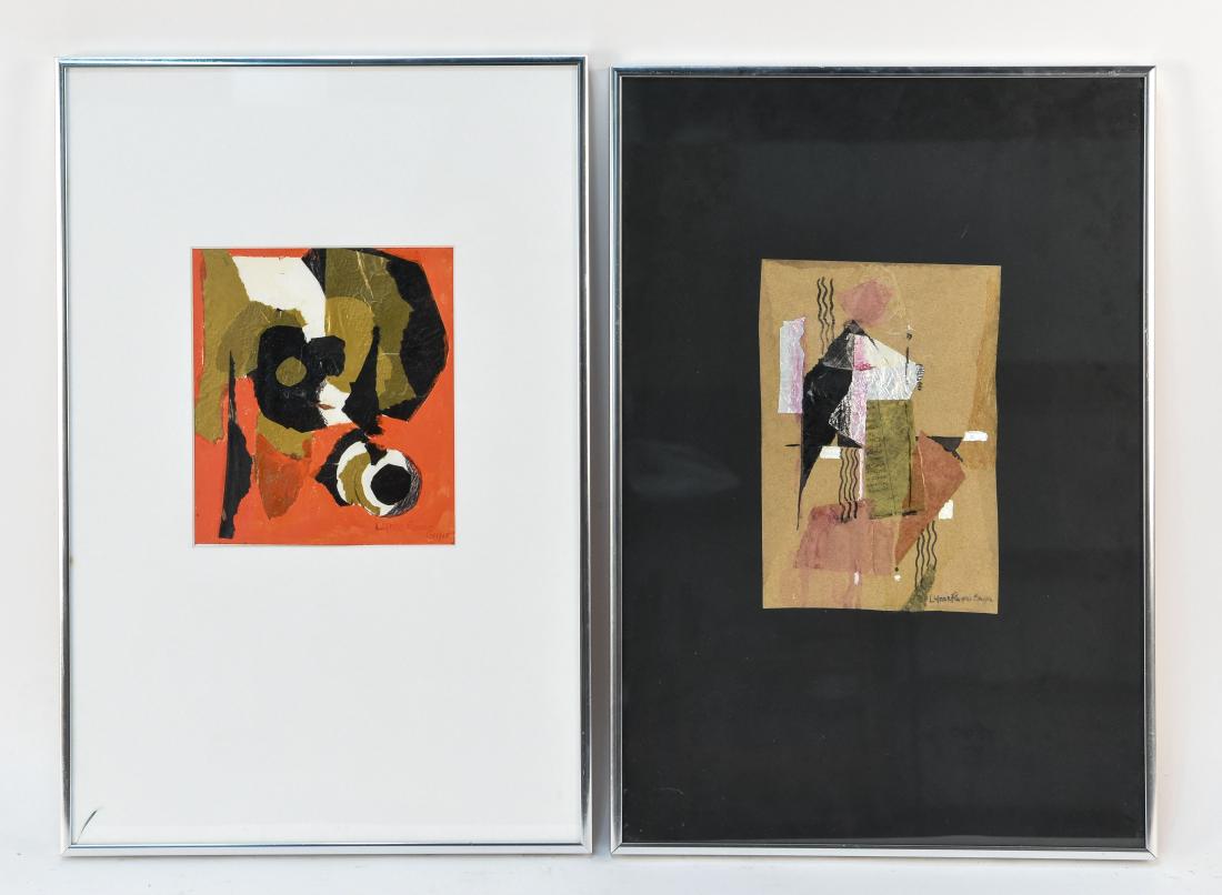 PAIR OF MID-CENTURY ABSTRACT COLLAGES (1 of 10)