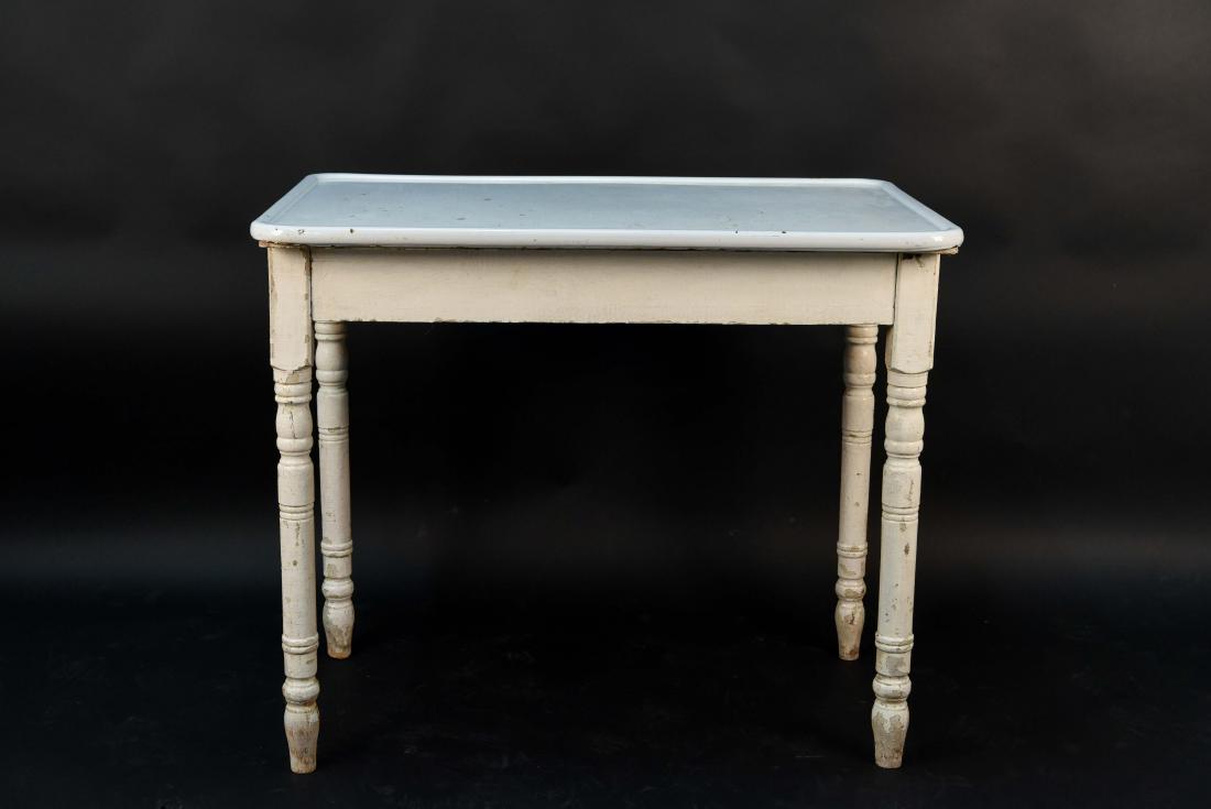 WHITE ENAMEL TOP KITCHEN TABLE (1 of 10)