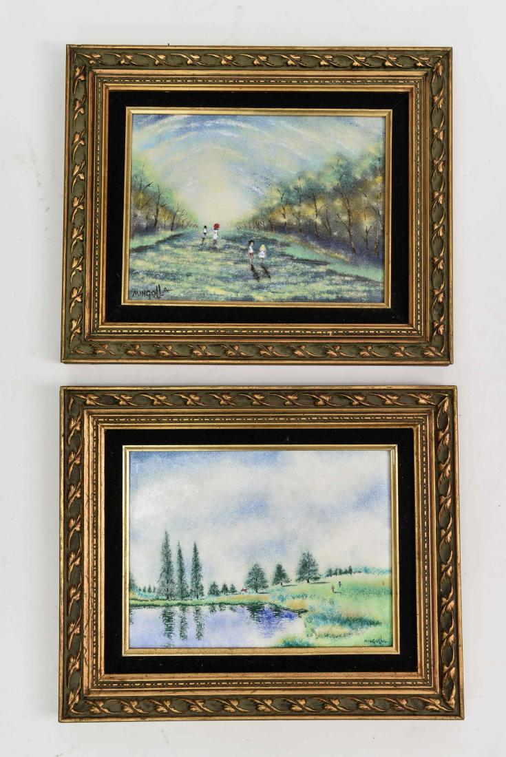 (2) DOM MINGOLLA ENAMEL ON COPPER PAINTINGS (1 of 10)