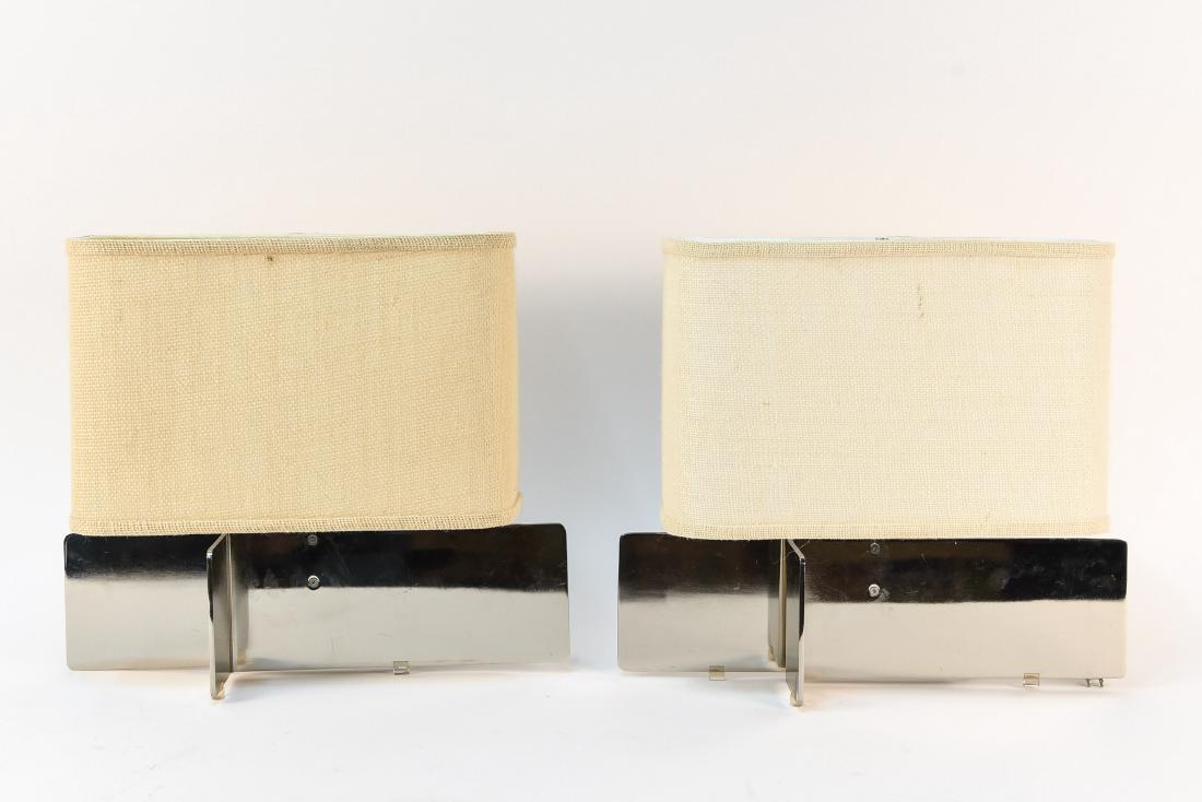 PAIR OF SCULPTURAL MODERN CHROME TABLE LAMPS (1 of 9)