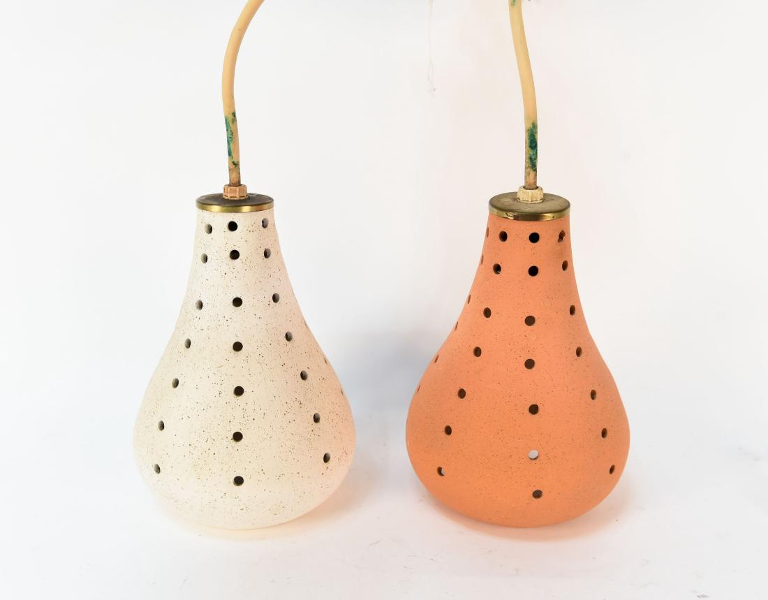 PAIR OF CERAMIC MID CENTURY PENDANT LAMPS (1 of 9)