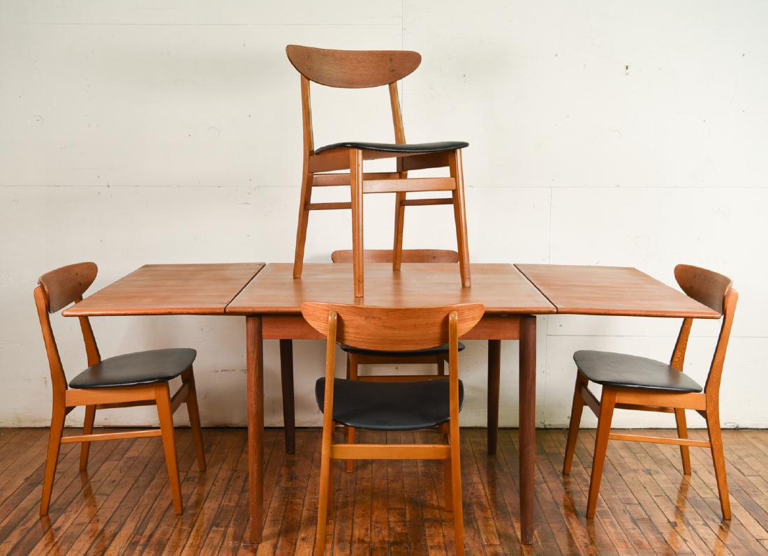 DANISH TEAK DINING TABLE WITH CHAIRS (1 of 9)