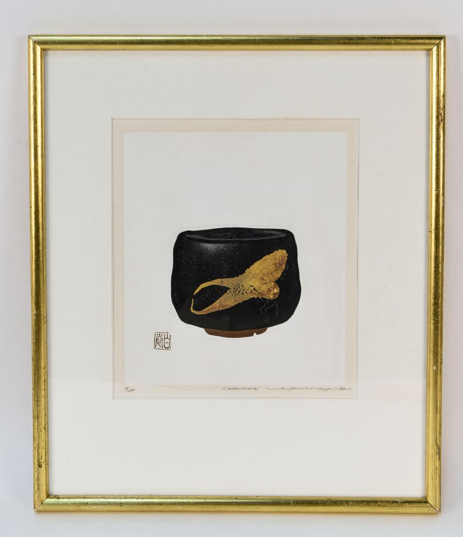 HAKU MAKI (JAPAN 1924-2000): "Collection -41, 1980. Intaglio woodblock print, edition 58/240, titled, signed and dated. Dimensions: (Frame) H 17.25" x W 14.75" (Sight) H 10.25" x W 8.75" Condition: Mild wear to the frame.