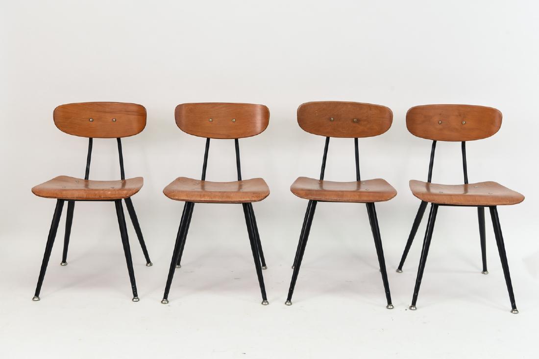 (4) MID CENTURY METAL AND WOOD CHAIRS (1 of 10)