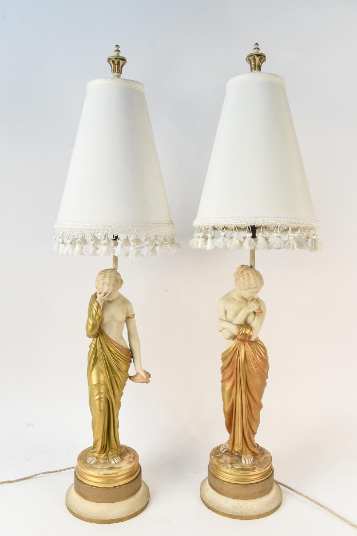 PAIR OF PORCELAIN FIGURE LAMPS (1 of 13)