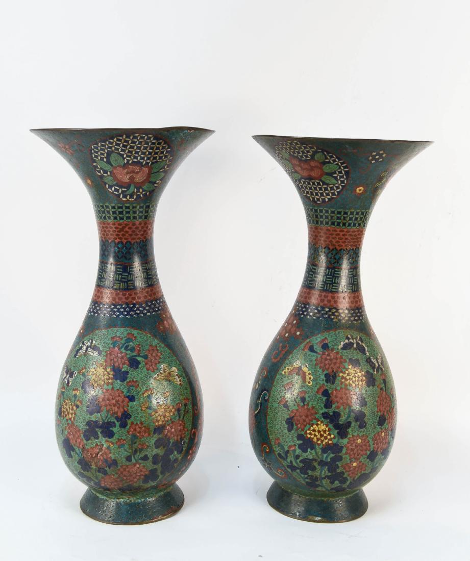PAIR OF CHINESE CLOISONNE VASES (1 of 6)