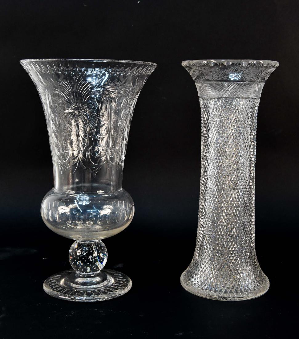 (2) CUT GLASS VASES (1 of 6)