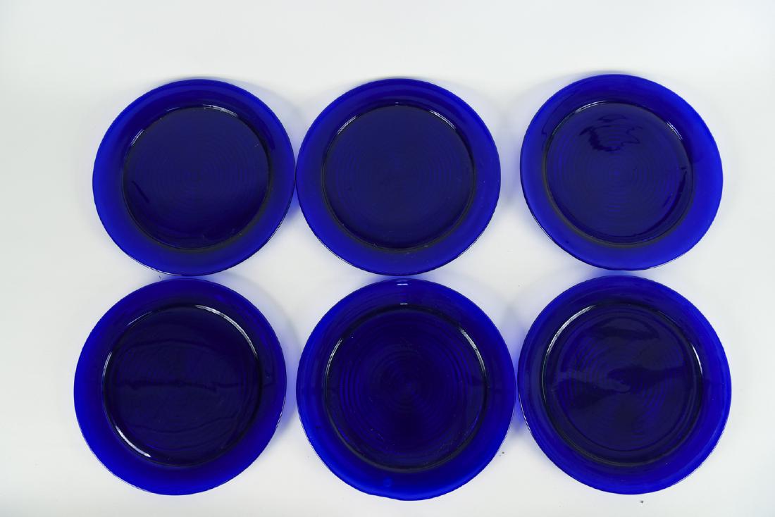 SIX DANISH COBALT GLASS PLATES C. 1950'S (1 of 2)