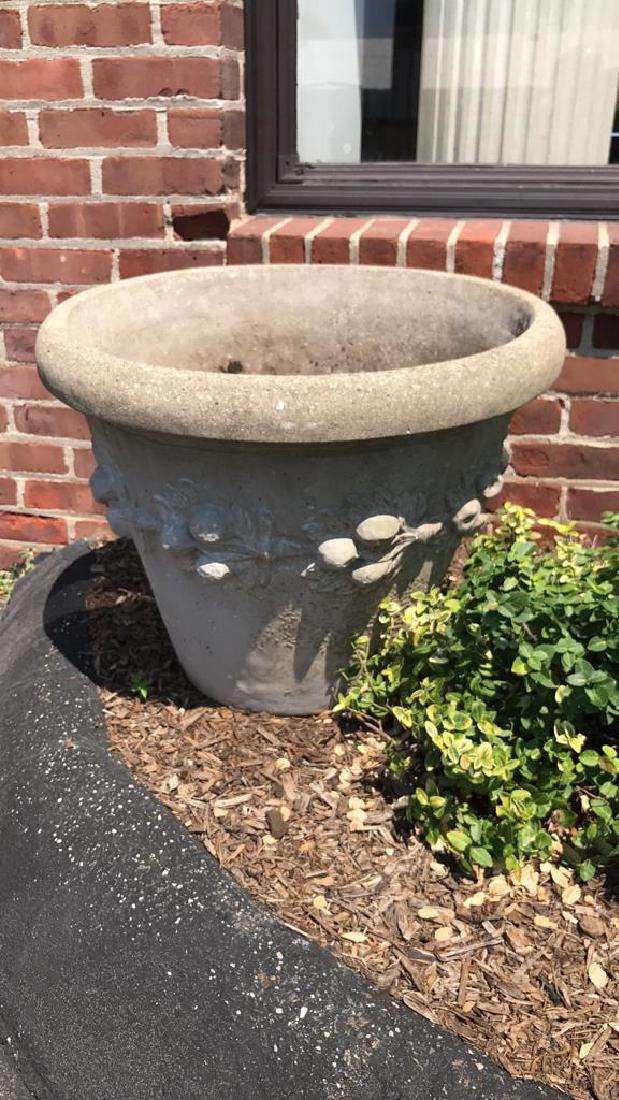 (3) CEMENT PLANTERS WITH FRUIT (1 of 3)
