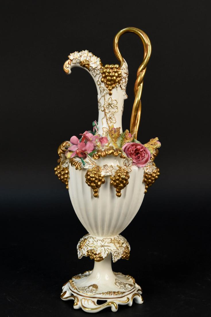 ANTIQUE ORNATE PORCELAIN EWER VASE (1 of 8)