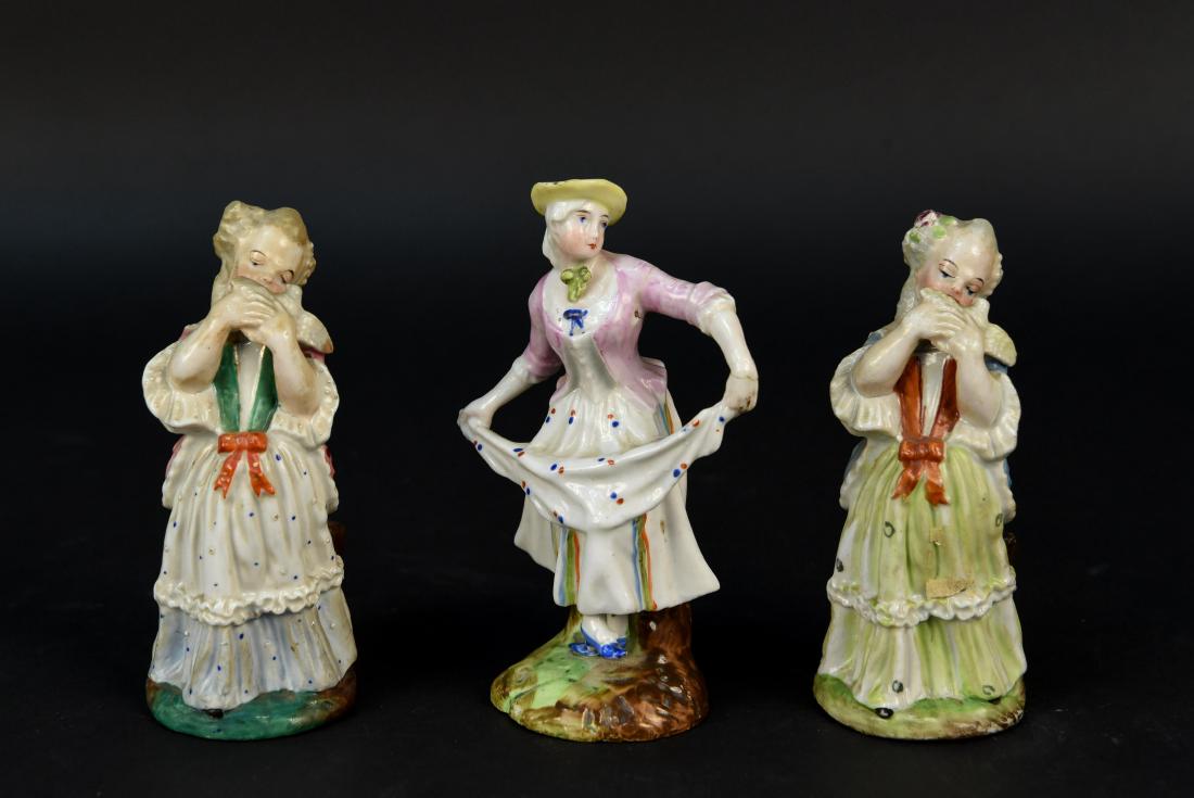 (3) SMALL PAINTED PORCELAIN FIGURES (1 of 3)