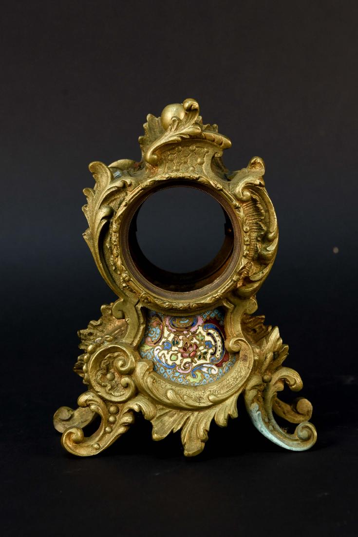 FRENCH CHAMPLEVE BRASS & ENAMEL CLOCK CASE (1 of 7)