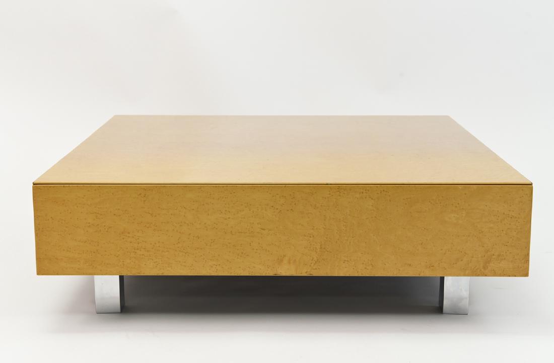 ITALIAN BURL AND CHROME COFFEE TABLE (1 of 8)