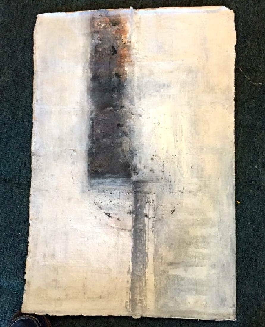 LAURA MURLENDER (ARGENTINIAN 1957-): "Vertical in Dialogue". Acrylic and graphite on handmade paper. Unframed. cmurlla014 / D