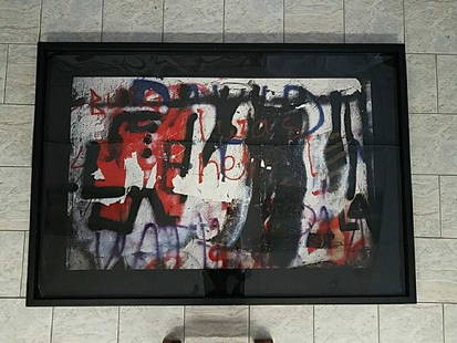 LELAND RICE (AMERICAN 1940-): Marked: "Leland Rice, Burg 1987/88" Dimensions: H 70" x W 46.5" Condition: Some chips and scratches to frame.