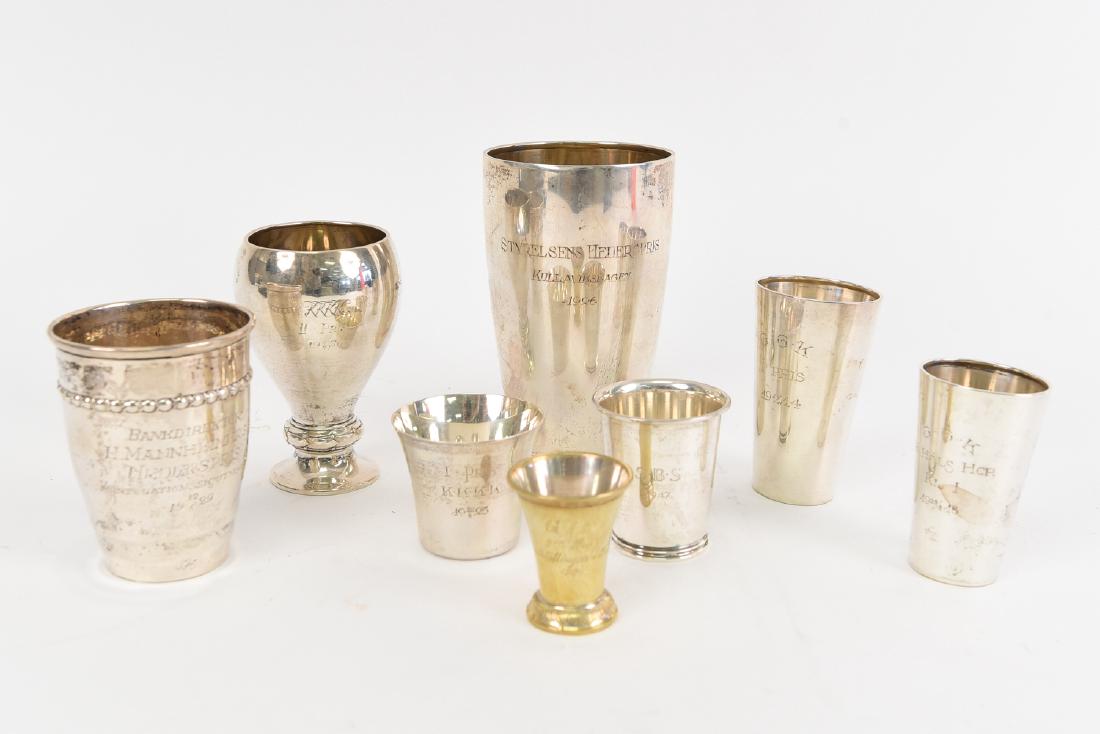 GROUPING OF SWEDISH SILVER TROPHY CUPS (1 of 7)