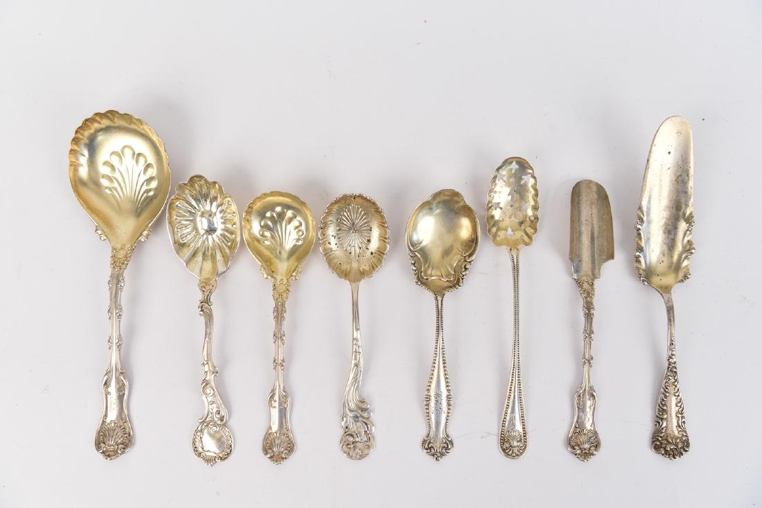 GROUPING OF GOLD GILT STERLING SILVER SPOONS (1 of 9)