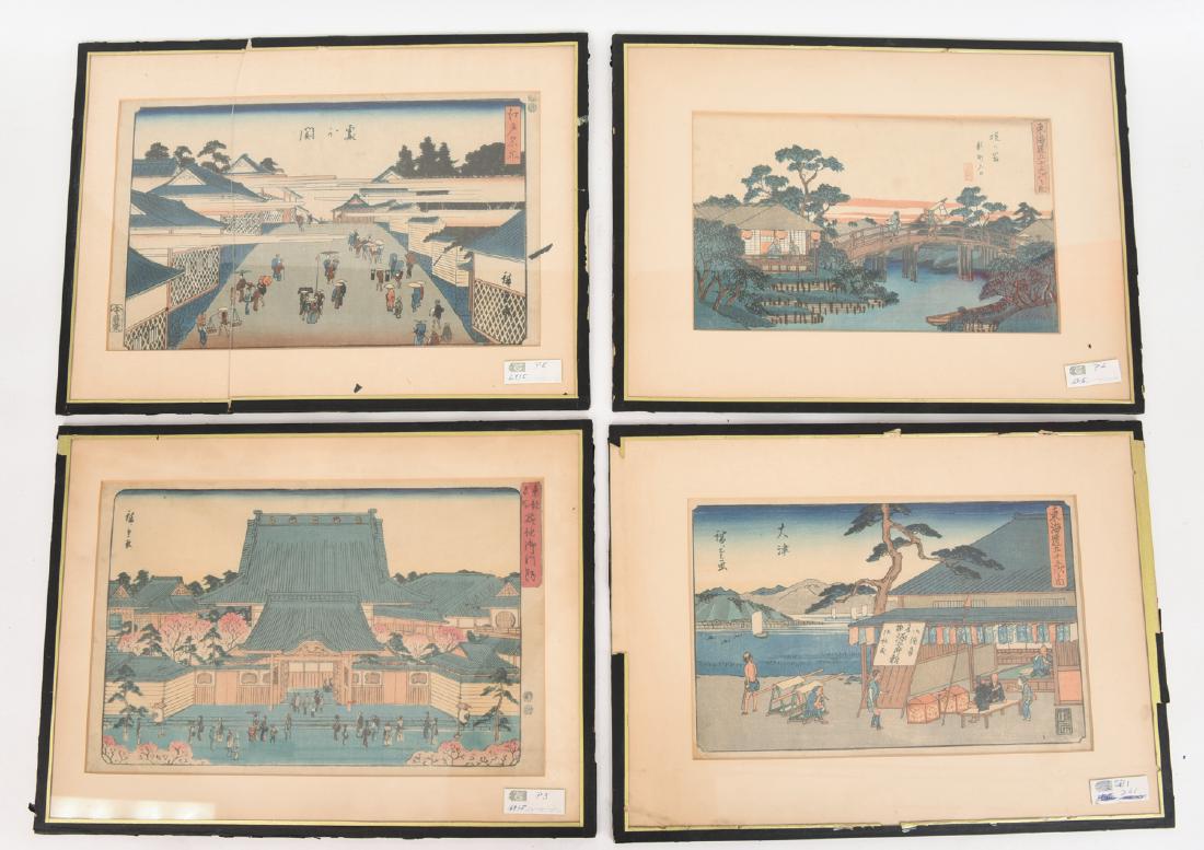 (4) JAPANESE WOODBLOCK PRINTS BY HIROSHIGE (1 of 10)