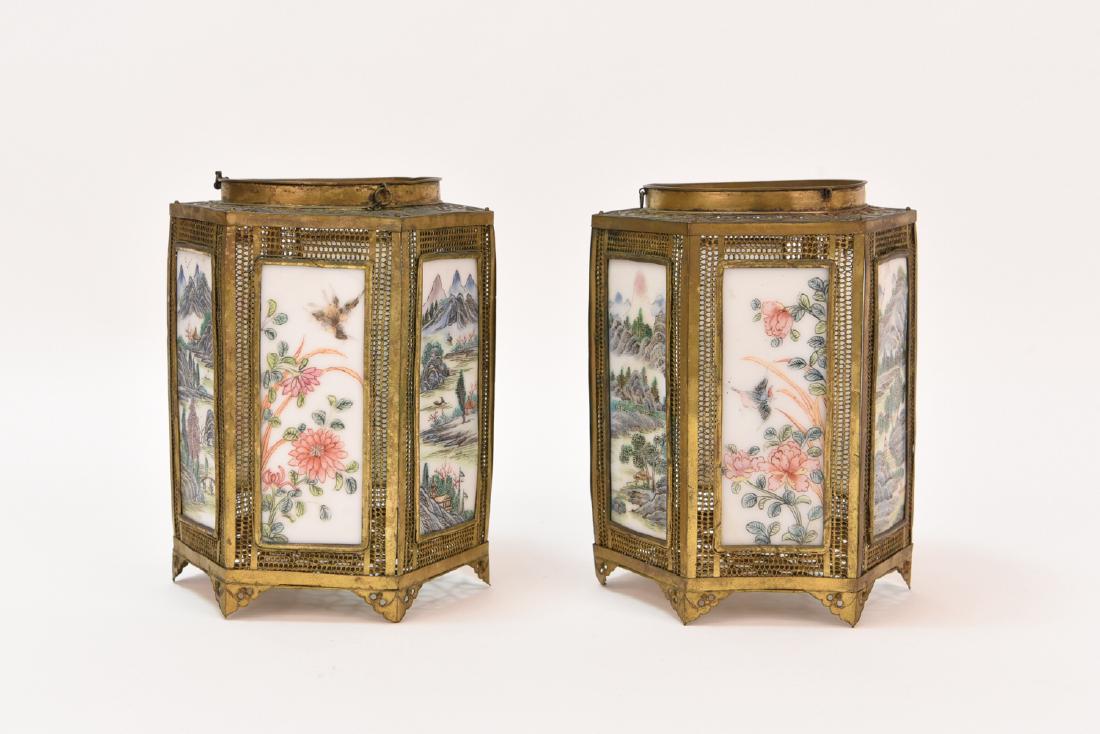 PAIR OF CHINESE LAMP SHADES (1 of 7)