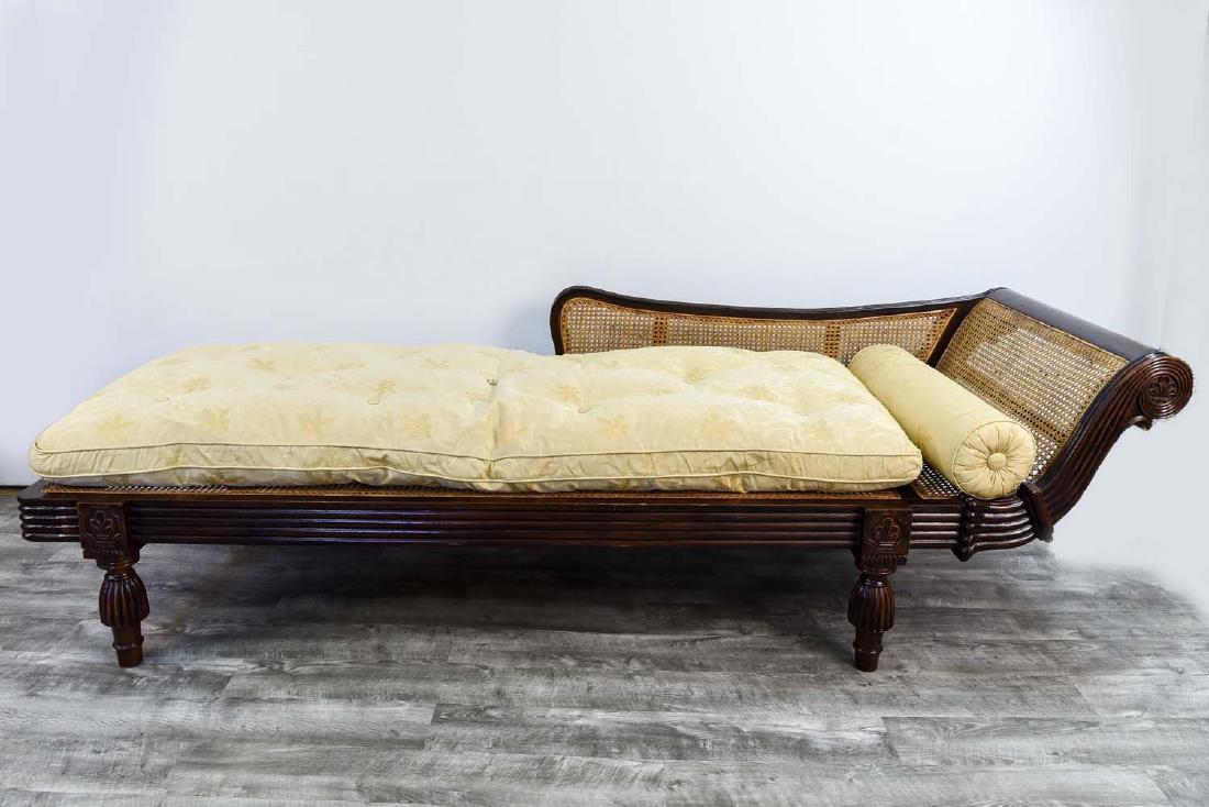CARVED WOOD AND CANE SETTEE (1 of 11)