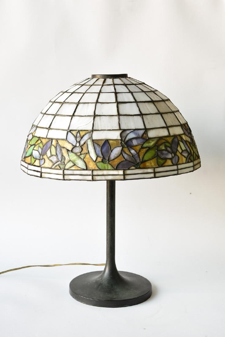 LEADED STAINED GLASS LAMP MANNER OF HANDEL (1 of 10)