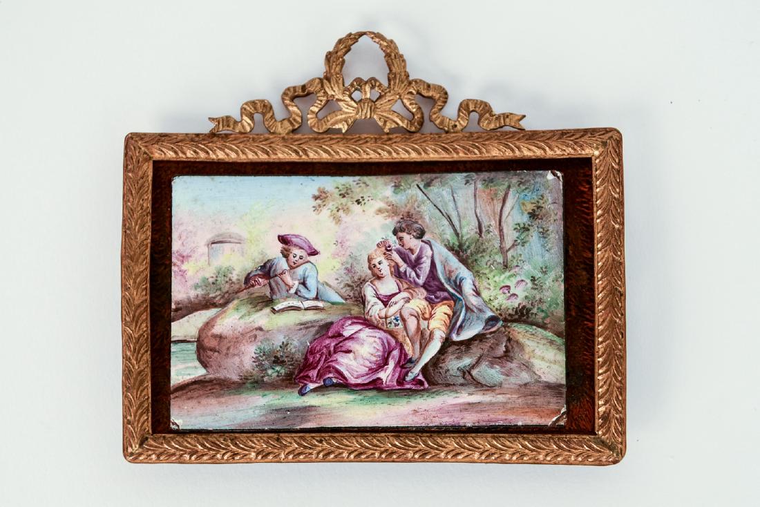 19TH C. CONTINENTAL ENAMEL PLAQUE (1 of 5)