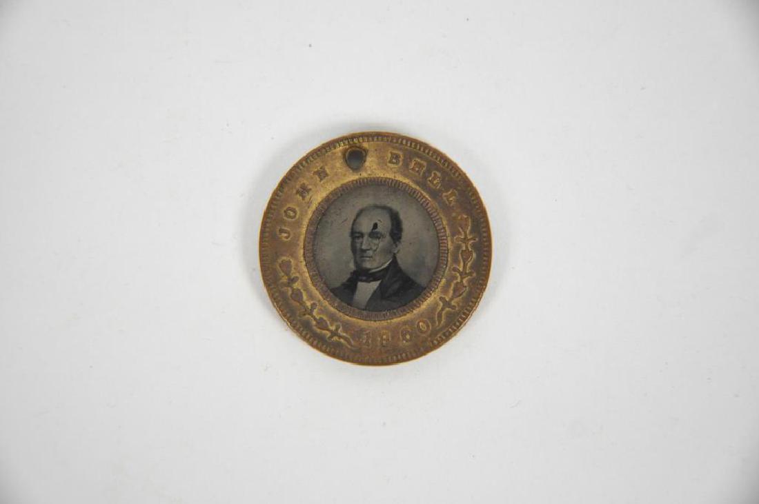 BELL & EVERETT 1860 FERROTYPE POLITICAL PIN (1 of 5)