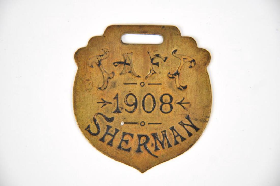 WILLIAM TAFT & SHERMAN 1908 POLTICAL WATCH FOB (1 of 4)